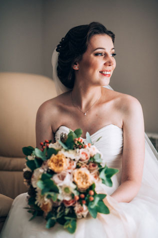 свадьба в бирюзовом цвете, образ невесты