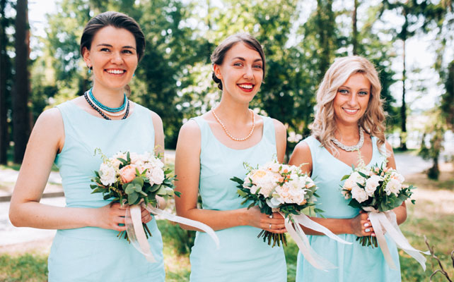 свадьба в бирюзовом цвете, подружки невесты