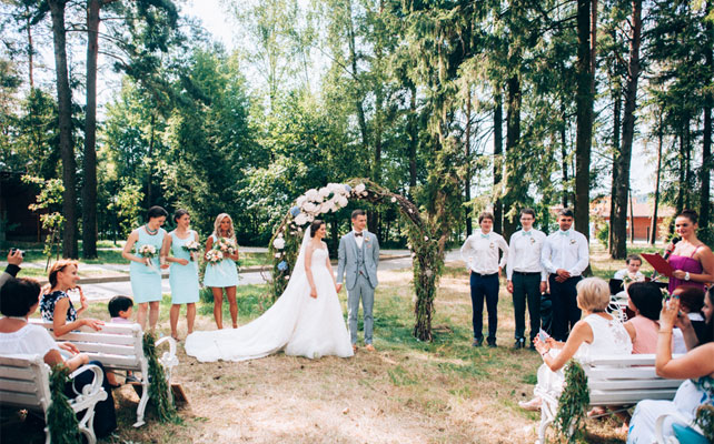 свадьба в бирюзовом цвете, церемония