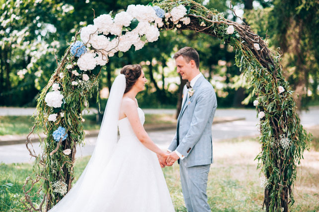 свадьба в бирюзовом цвете, церемония