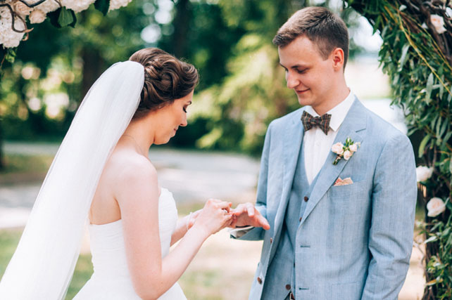 свадьба в бирюзовом цвете, церемония