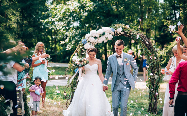 свадьба в бирюзовом цвете, церемония