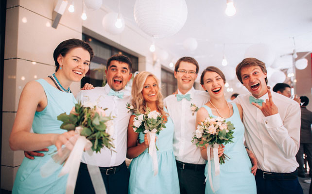 свадьба в бирюзовом цвете, гости на свадьбе