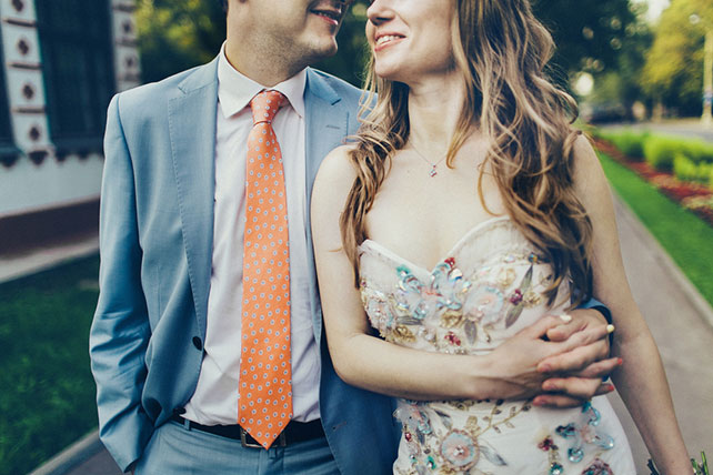 Свадебный завтрак, жених и невеста