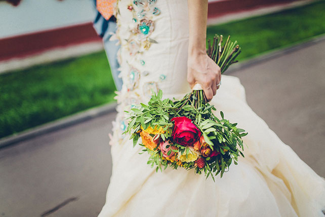 Свадебный завтрак, букет невесты