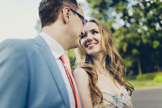 Свадебный завтрак, жених и невеста