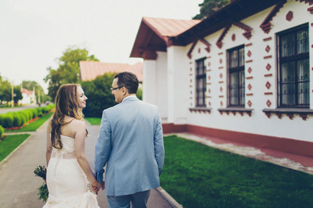 Свадебный завтрак, жених и невеста