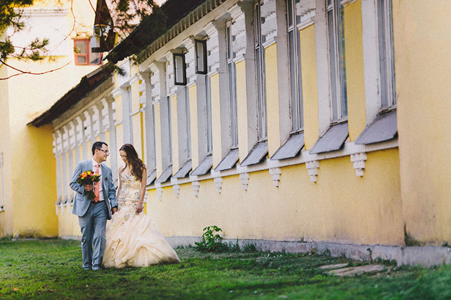 Свадебный завтрак, жених и невеста