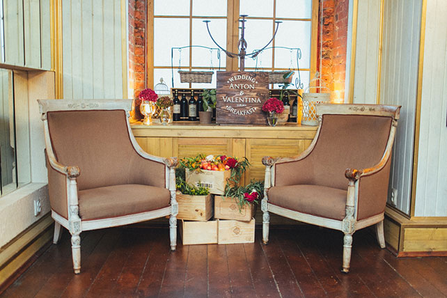 Свадебный завтрак, элементы декора