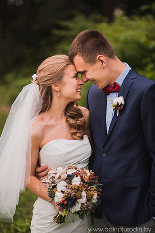 трогательная свадьба, жених и невеста