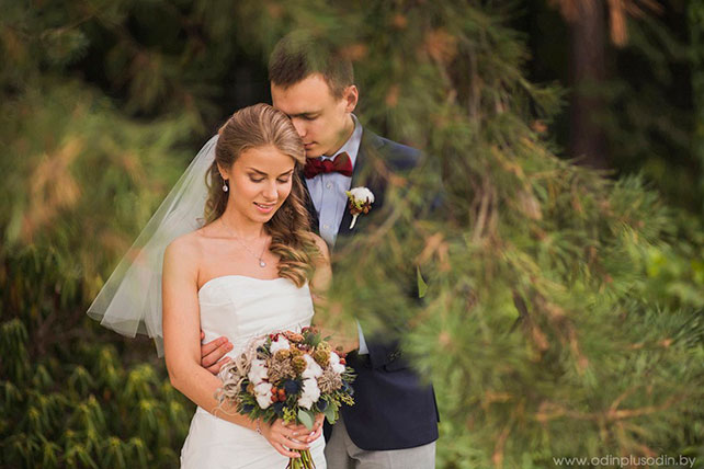 трогательная свадьба, жених и невеста