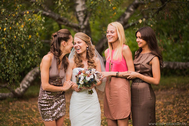 трогательная свадьба, подружки невесты