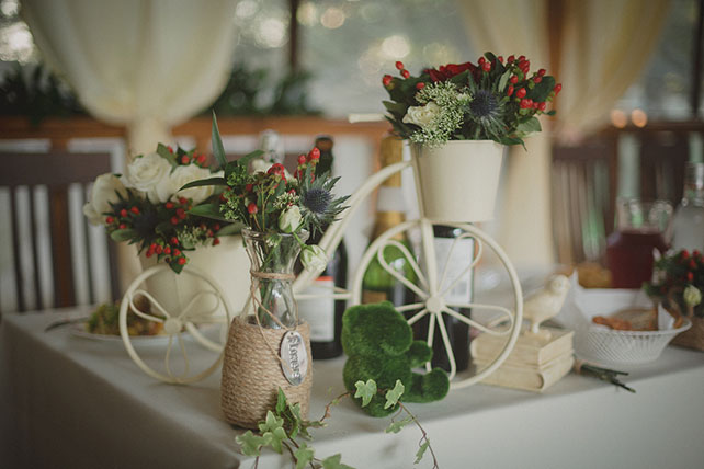 твидовая свадьба, декор стола