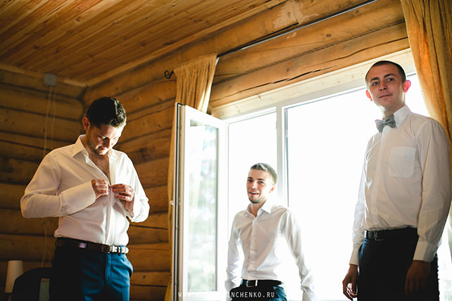 нежная свадьба в усадьбе, сборы жениха