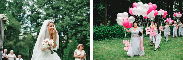 нежная свадьба в усадьбе, сюрприз невесте от подружек