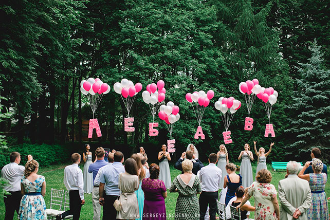 нежная свадьба в усадьбе, сюрприз невесте от подружек