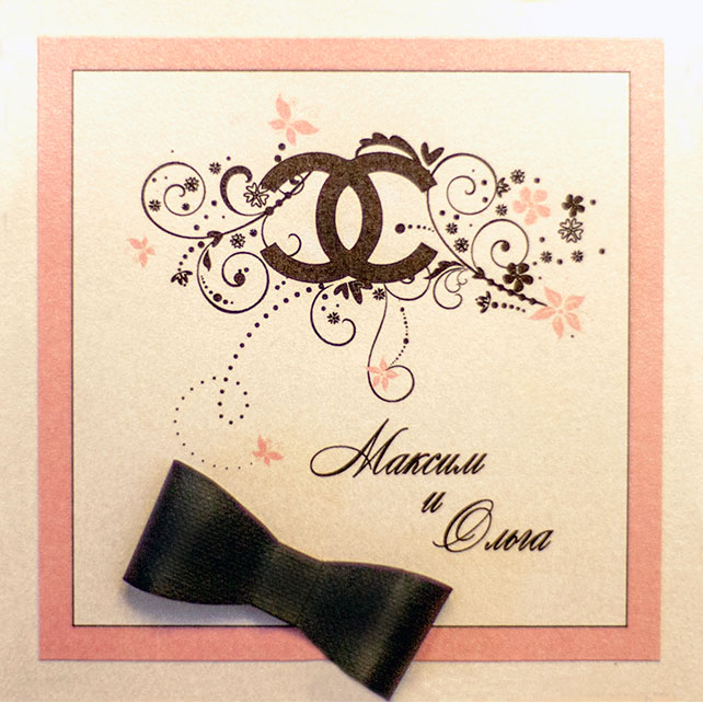 свадьба в стиле Коко Шанель, приглашение