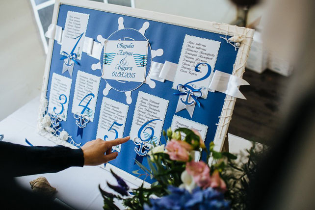 Вечная глубина чувств, морской стиль, план рассадки гостей