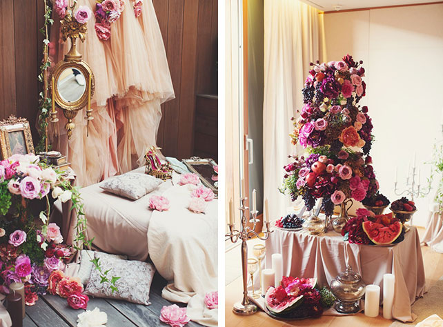 Ужин после венчания в стиле Dolce&Gabbana, декор комнаты невесты