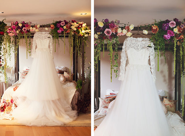 Ужин после венчания в стиле Dolce&Gabbana, подвенечное платье невесты