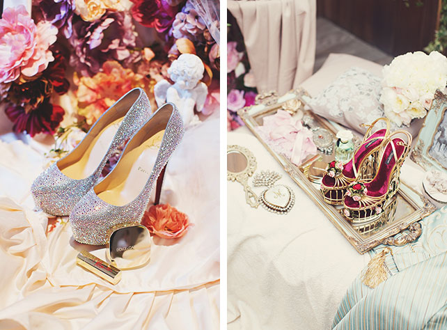Ужин после венчания в стиле Dolce&Gabbana, туфли невесты