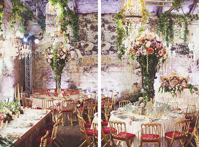 Ужин после венчания в стиле Dolce&Gabbana, декор свадьбы от Юлии Шакировой, декор зала, живые цветы в декоре