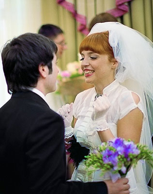 веселая ретро-свадьба, церемония