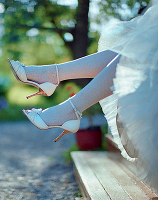 веселая ретро-свадьба, туфли невесты