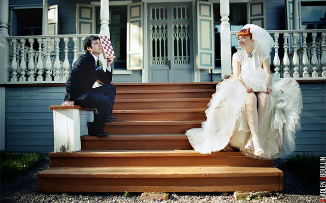 веселая ретро-свадьба, фотосессия жениха и невесты