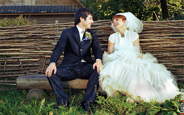 веселая ретро-свадьба, фотосессия жениха и невесты