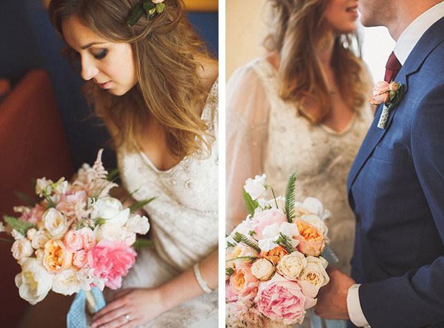 Весеннее пробуждение, свадьба Кристины и Эндрю, невеста с букетом, встреча жениха и невесты