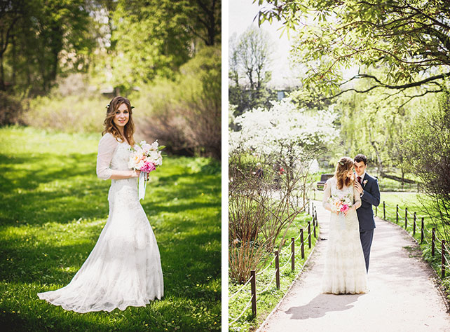 Весеннее пробуждение, свадьба Кристины и Эндрю, фотосессия жениха и невесты в парке