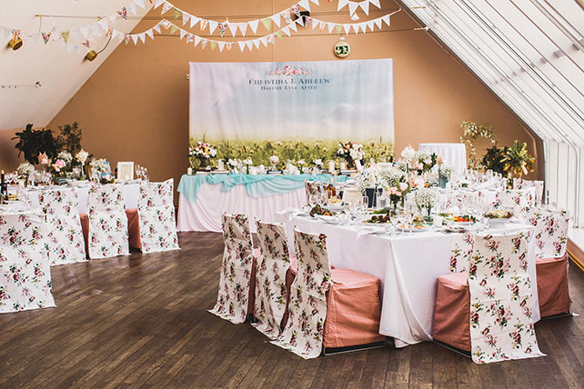 Весеннее пробуждение, свадьба Кристины и Эндрю, декор места торжества