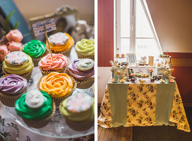 Весеннее пробуждение, свадьба Кристины и Эндрю, свадебные указатели, сладкий стол