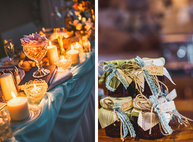 Весеннее пробуждение, свадьба Кристины и Эндрю, подарки гостям, баночки с малиновым вареньем