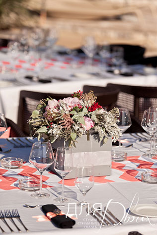 свадьба в Черногории, декор ресторана