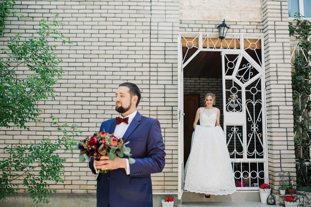 Винная свадьба, встреча жениха и невесты