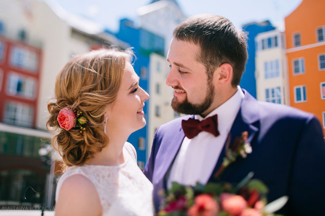 Винная свадьба, жених и невеста