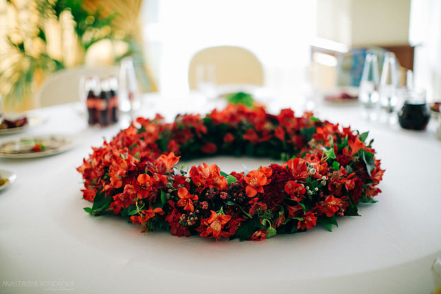 Винная свадьба, цветочная композиция