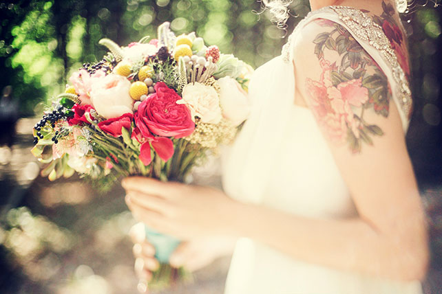 Винтажная свадьба в стиле путешествия, букет невесты