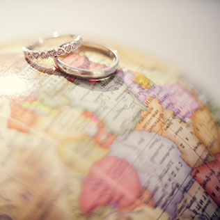Винтажная свадьба в стиле путешествия, обручальные кольца