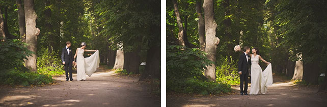 Винтажная свадьба Максима и Вики, фотосессия жениха и невесты в парке