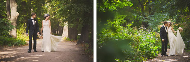 Винтажная свадьба Максима и Вики, фотосессия жениха и невесты в парке