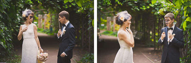 Винтажная свадьба Максима и Вики, фотосессия жениха и невесты с аксессуарами, очки для фотосессии