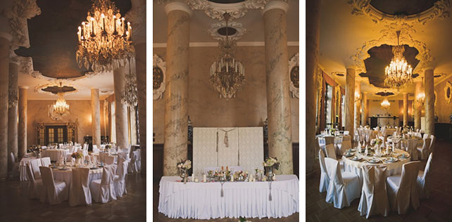 Винтажная свадьба Максима и Вики, декор банкетного зала