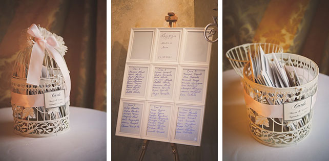 Винтажная свадьба Максима и Вики, план рассадки и рассадочные карточки