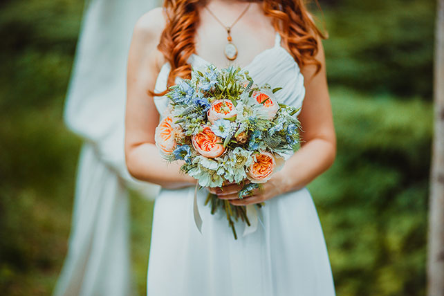 волшебная свадьба среди папоротников, букет невесты