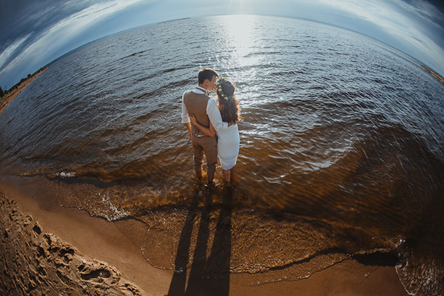 волшебная свадьба среди папоротников, жених и невеста