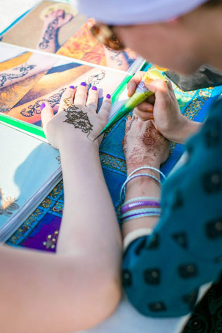 свадьба в восточном стиле, роспись хной