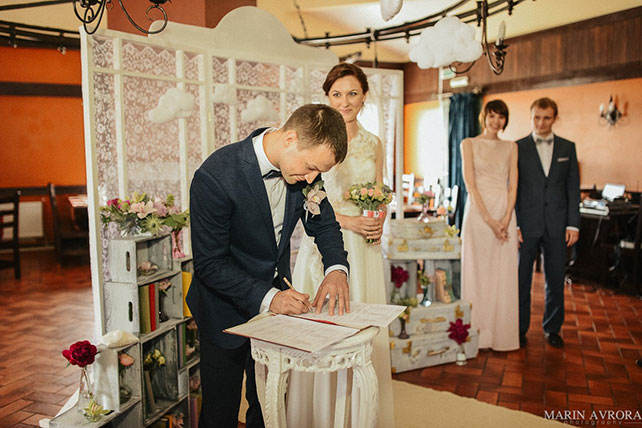 воздушная облачная свадьба, церемония